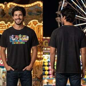 Super Mario Factory Distressed Black Graphic T-shirt Men’s XXL 50-52”